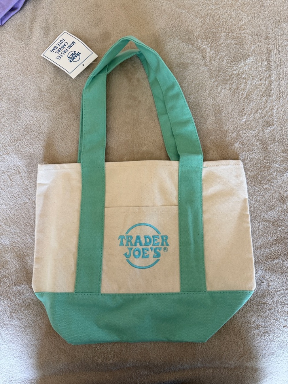NWT Trader Joe’s mini tote mint green